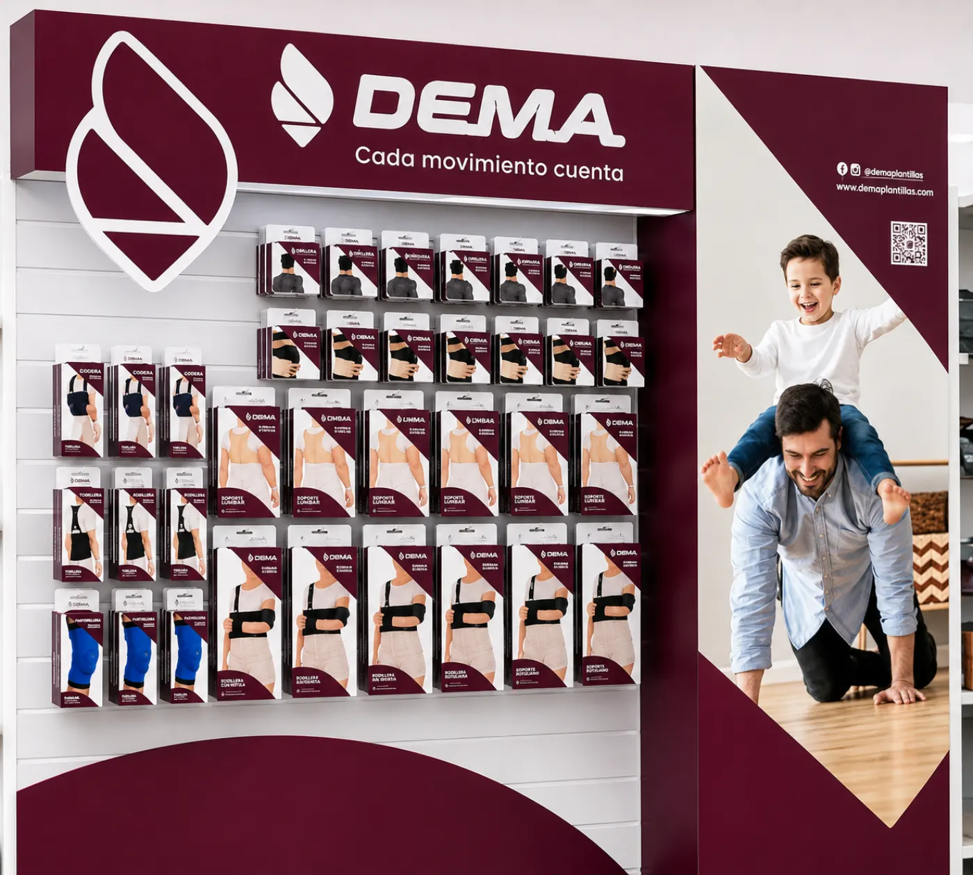 Exhibidor DEMA en punto de venta 1